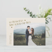 Carte De Remerciements So Blessed Cream Wedding Photo (Debout devant)