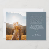 Carte De Remerciements So Blessed Slate Blue Wedding Photo (Dos)