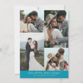 Carte De Remerciements So Much Love Elegant Wedding Photo Aqua Blue (Devant)