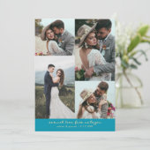 Carte De Remerciements So Much Love Elegant Wedding Photo Aqua Blue (Debout devant)