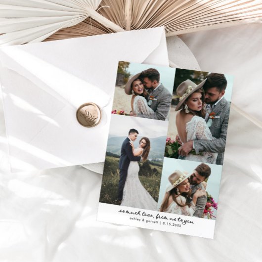 Carte De Remerciements So Much Love Elegant Wedding Photo White