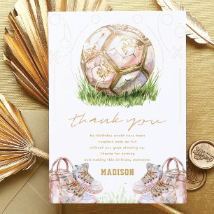 Carte De Remerciements Soccer Luxury Girl Anniversaire