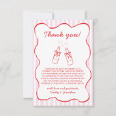 Carte De Remerciements Soda Bottle Bow Hand Drawn Pink & Red Wavy (Devant)
