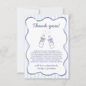 Carte De Remerciements Soda Theme Blue Hand Drawn Baby Shower (Devant)