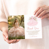 Carte De Remerciements Soft Boho Rose Quinceañera Photo