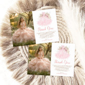 Carte De Remerciements Soft Boho Rose Quinceañera Photo