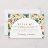 Carte De Remerciements Soft Botanical Arch Garden Wedding (Devant)