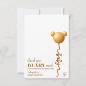 Carte De Remerciements Soft Gold Bear Balloon Beary Thanks Neutral (Devant)