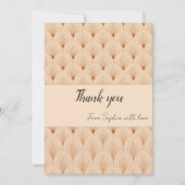 Carte De Remerciements Soft Neutral Art Deco Thank You Card (Custom Text) (Devant)