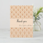 Carte De Remerciements Soft Neutral Art Deco Thank You Card (Custom Text) (Debout devant)