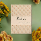 Carte De Remerciements Soft Neutral Art Deco Thank You Card (Custom Text)