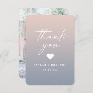 Carte De Remerciements Soft Ombre Blush Rose & Dusty Blue Mariage