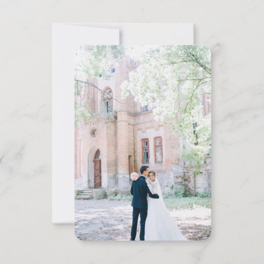 Carte De Remerciements Soft Ombre Mauve rose & Gardenia Mariage blanc (Dos)