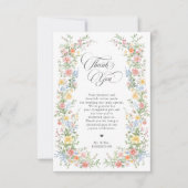 Carte De Remerciements Soft Pastel Ornate Spring Garden Floral Mariage (Devant)