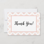 Carte De Remerciements Soft Peachy Blush Damask (Devant)
