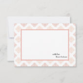 Carte De Remerciements Soft Peachy Blush Damask (Dos)