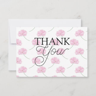 Carte De Remerciements Soft Pink Floral