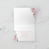 Carte De Remerciements Soft Rose Teddy ours bébé fille bébé (Intérieur)