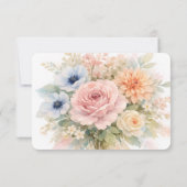 Carte De Remerciements Soft Watercolor Floral Wedding (Dos)