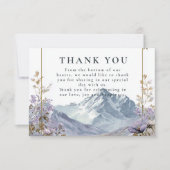 Carte De Remerciements Soft Wildflower Mountain Wedding (Devant)
