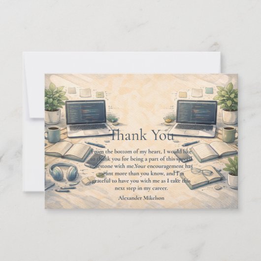 Carte De Remerciements Software Engineer Graduation (Devant)