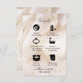 Carte De Remerciements Soin pour bijoux parties scintillant or (Devant / Derrière)