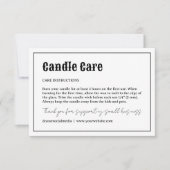 Carte De Remerciements Soins aux bougies de typographie rétro (Devant)