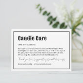 Carte De Remerciements Soins aux bougies de typographie rétro (Debout devant)