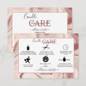 Carte De Remerciements Soins aux bougies rose esthétique (Devant / Derrière)