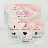 Carte De Remerciements Soins aux bougies rose esthétique (Devant / Derrière)