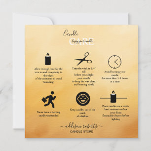 Carte De Remerciements Soins aux chandelles Orange Professional