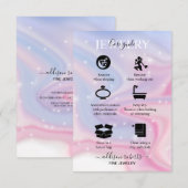 Carte De Remerciements Soins de bijoux esthétiques roses (Devant / Derrière)