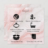 Carte De Remerciements Soins de bijoux esthétiques roses (Devant / Derrière)