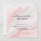 Carte De Remerciements Soins de bijoux esthétiques roses (Dos)