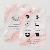 Carte De Remerciements Soins de bijoux esthétiques roses (Devant / Derrière)