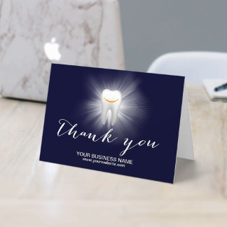Carte De Remerciements Soins dentaires Sourire Tooth Marine Blue Business