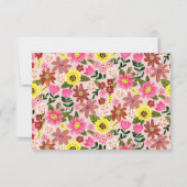 Carte De Remerciements Soirée d'anniversaire de fille lapin rose mignonne (Dos)