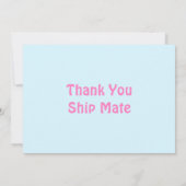 Carte De Remerciements Soirée d'anniversaire de la mignonne fille pirate  (Dos)