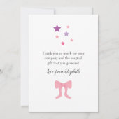 Carte De Remerciements Soirée d'anniversaire de Pink Ballerina (Dos)