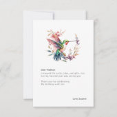Carte De Remerciements Soirée d'anniversaire des Hummingbirds Floral Wrea (Devant)