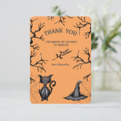 Carte De Remerciements Soirée d'anniversaire d'Halloween ensorcelante et (Debout devant)
