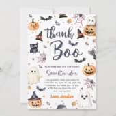 Carte De Remerciements Soirée d'anniversaire du jote Halloween Ghost (Devant)
