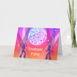 Carte De Remerciements Soirée dansante Disco Rétro Groovy 70s 80s