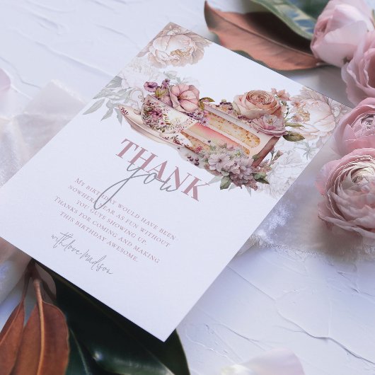 Carte De Remerciements Soirée de thé d'anniversaire