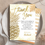 Carte De Remerciements Soirée d'été branchée Tropical Gold Pineappy<br><div class="desc">Trendy Tropical Gold Pineappy Carte de remerciements d'été</div>