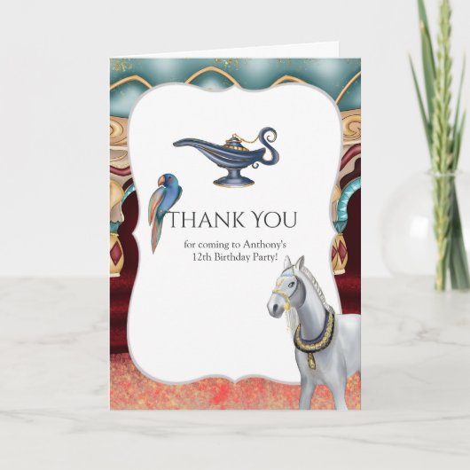 Carte De Remerciements Soirée Thème des Mille et Une Nuits (Devant)
