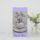 Carte De Remerciements soixante-dixième Gâteau d'anniversaire (Debout devant)