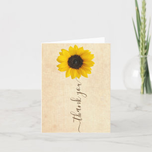 Carte De Remerciements Soleil brillant Lettre main rustique