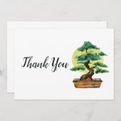 Carte De Remerciements Soleil de Bonsai Tree (Devant / Derrière)