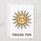 Carte De Remerciements Soleil jaune avec un visage (Devant)